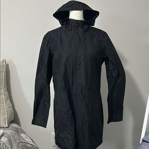 The North Face Long Women's Black Hooded Raincoat